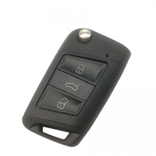FS120018 3 Button Remote Key Fob Control Flip Key Shell for VW Auto Car Key Replacement