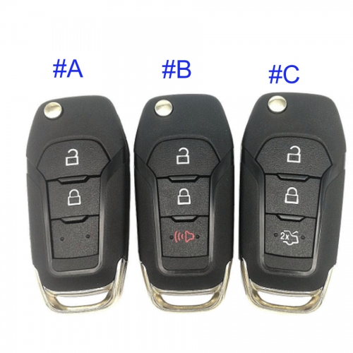FS160032 2/2+1/3 Button Remote Key Flip  Key Control Shell Case Cover for F-ord Auto Car Key Replacement