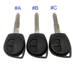 FS370007 2 Button Head Key Shell Case Cover for S-uzuki Auto Car Key with Blade
