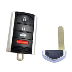 FS560002 3+1 Button Smart Key Remote Key Control Shell Case for A-cura Auto Car Key with Blade