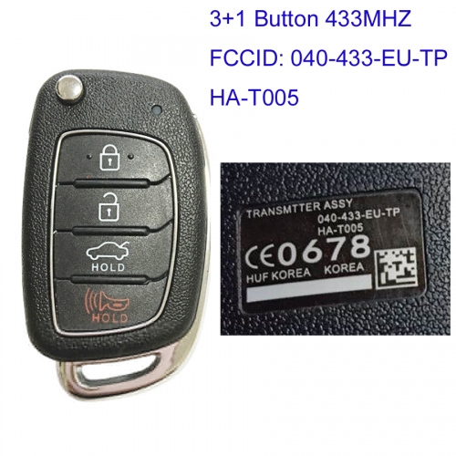 MK140138 3+1 Button 433mhz Remote Control Flip Key for H-yundai  Remote 040-433-EU-TP HA-T005