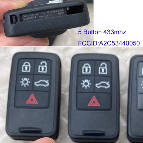 MK170008 5 Buttons 434mhz Smart Key for Volvo  Remote Control Fob Keyless Go A2C53440050