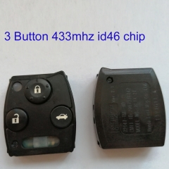 MK180165 3 Button 433MHZ Remote Control Chip for H-onda CITY Remote Control  2007DJ4042 HLIK-2T with ID46 Chip
