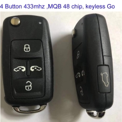 MK120098 4 Button 433mhz Flip Key for VW Key Remote Control With MQB48  Chip Auto Car Key Keyless Go