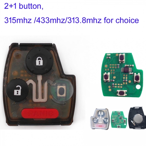 MK180170 2+1 Button 315/433M/313.8MHZ Remote Key Chip for H-onda 7th Accord 2003-2007 Remote Control Auto Car Key