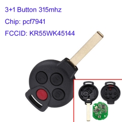 MK100053 315MHz PCF7941 Chip 3+1  Button Smart Remote Car Key Fob for Benz Smart Fortwo KR55WK45144
