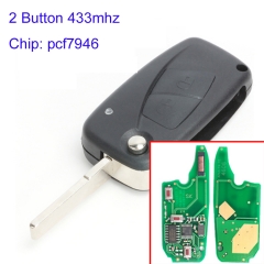 MK330026 Black 2 Button 433mhz Flip Remote Key for Fiat 500 with PCF7946 Folding Car Key