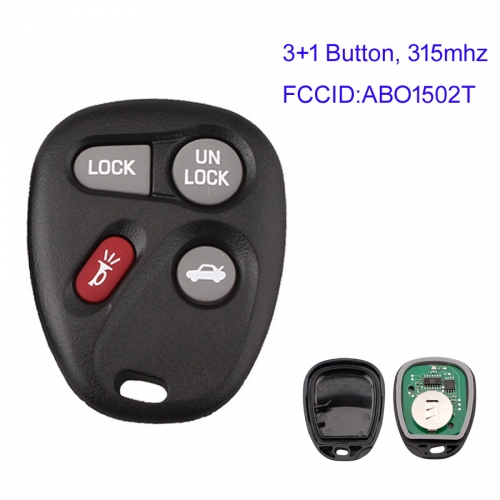 MK280067 3+1 Button Head Key 315mhz Remote Key for Chevrolet GMC Auto Car Key Fob ABO1502T