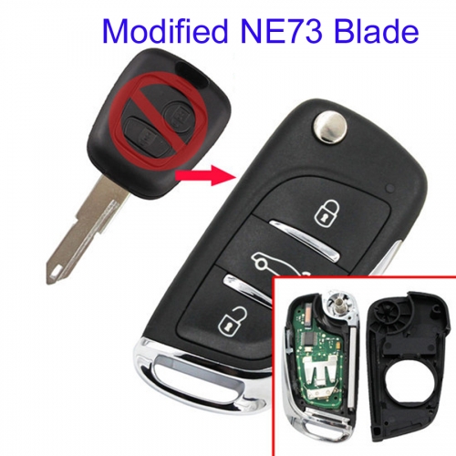 MK250024 Modified Flip Remote Control for C-itroen Auto Car Key Fob with NE73 Blade