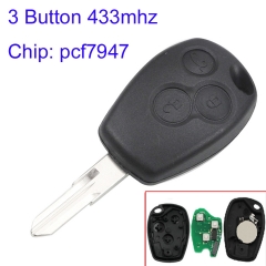 MK230049 3 Button 433MHz Head Key for R-enault Kangoo II Clio III Car Key Fob With PCF7947 Chip  VAC102