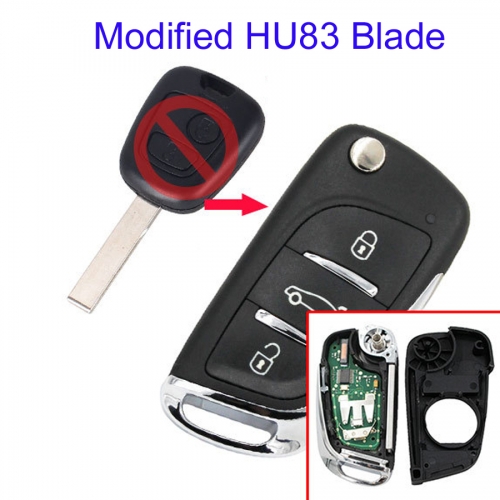 MK250023 Modified Flip Remote Control for C-itroen Auto Car Key Fob with HU83 Blade
