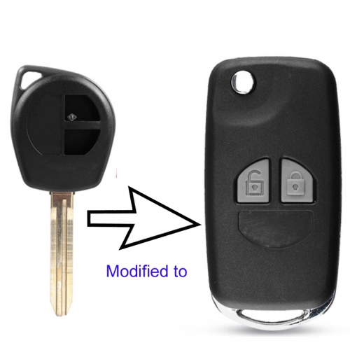 FS370015  2 Button Modified Flip Folding Remote Key Case Shell For S-uzuki SX4 Swift Grand Vitara Key Fob Cover with Button Pad
