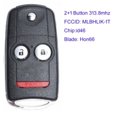 MK180175 2+1 Button 313.8MHz Remote Key Control for Honda Accord Coupe 2008-2012 FCCID MLBHLIK-1T Auto Car Key Replacement