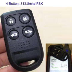 MK180180 4 Button 313.8mhz FSK Remote Key Control for Honda Auto Car Key Replacement 72147-SZW-J5