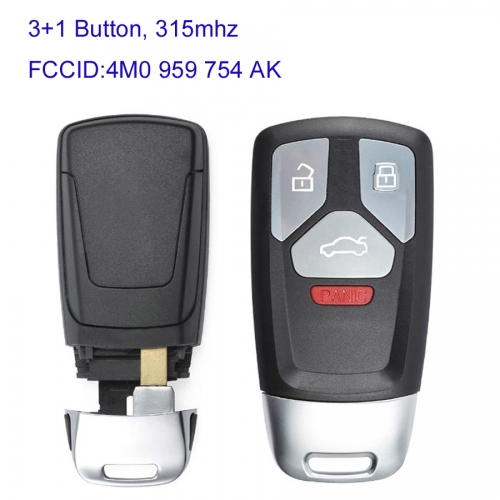 MK090078  3+1 Button  315mhz Smart Key for Audi  A4 A5 Q7  Keyless Go 4M0 959 754 AK