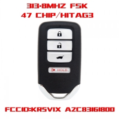 MK180184 3 +1 Button 313.8mhz FSK Remote Key Control for Honda  HR-V FIT EX-L  Auto Car Key KR5V1X  AZC83161800 ID47 Chip
