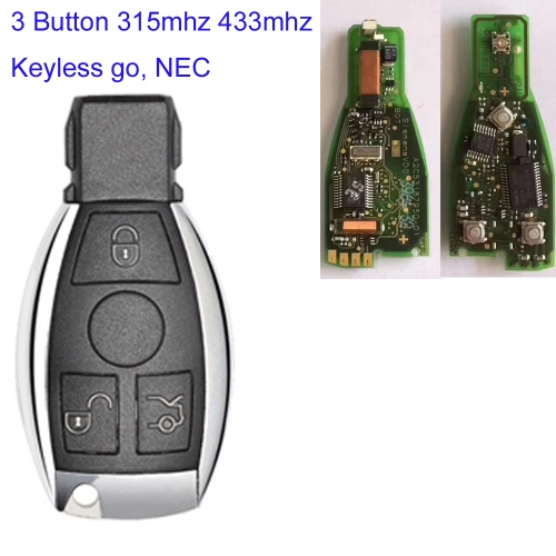 MK100055 3 Button 315MHZ 434Mhz Keyless Go Smart Key for Mecerdes Benz NEC Auto Car Key