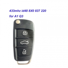 MK090062 3 Button 434MHz Flip Key with id48 Chip for Audi A1 Q3 Auto Car Key Fob 8X0 837 220 Keyless Go