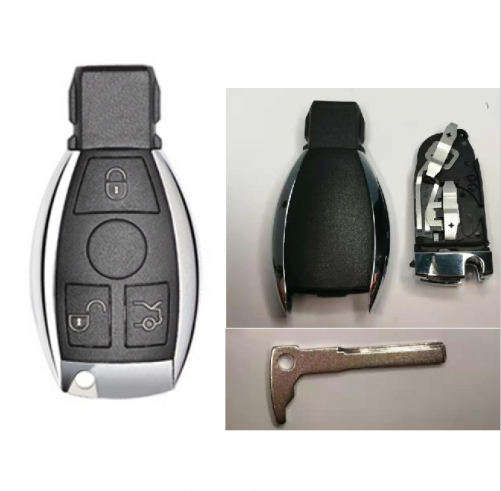 FS100034 Black 3 Button Smart Key Remote Control Key Shell Case Cover For Benz NEC Remote Key Cover with Blade