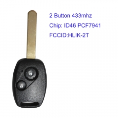 MK180190 2 Button 434MHz Head Key for Honda CRV CR-V 3rd 2007 with ID46 Chip Remote Key HLIK-2T