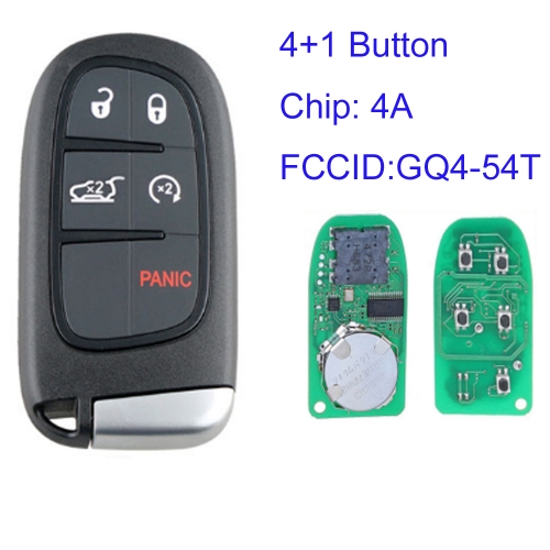 MK300059 4+1 Button 433mhz Smart Key for Jeep Dodge C-hrysler Auto Car Key Remote FCC: GQ4-54T With 4A Chip