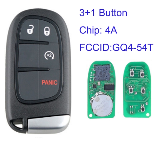 MK300057 3+1 Button 433mhz Smart Key for Jeep Dodge C-hrysler Auto Car Key Remote FCC: GQ4-54T With 4A Chip