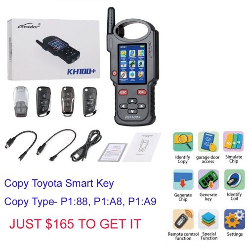 FDP500011 Original KH100+ Hand-Held Remote Key Programmer Can simulate/ generate chip/generate remote Can Copy All Frequency for T-oyota Smart Key
