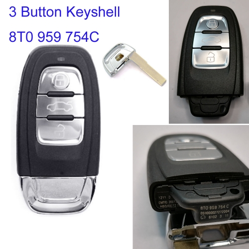 FS090014 3 Button Smart Key Cover Case Fit For A-UDI A4L Q5 S4 A4 A5 S5 8T0 959 754 C Remote Key Cover Replacement