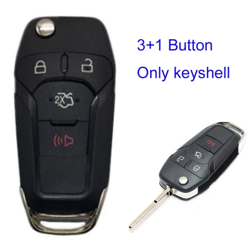 FS160042 3+1 Button Folding Remote Key Case for Ford Fusion 2013 2014 2015 2016 2017 2018 N5F-A08TAA Shell Replacement