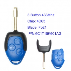 MK160122 434MHZ 3 Button Smart Key for Ford Transit 2006 - 2014 MK7 Auto Car Key Fob With 4D63 Chip 6C1T15K601AG