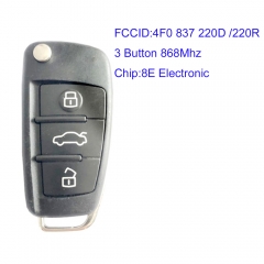 Klappschlüssel für Audi - 3 Tasten - 434 Mhz - 8P0 837 220D