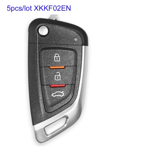 MK580002 5pcs/lot  3 Buttons Xhorse XKKF02EN Wire Remote Key Knife Flip Key English Version