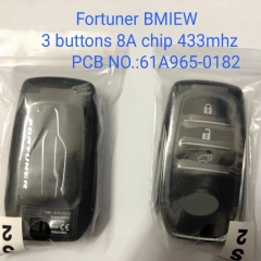 MK190163 3 Button 434MHz Smart Key Smart Card for T-oyota Foruner 2015-2019 BM1EW  8A Chip PCB NO 61A965-0182 Remote Keyless Go Proximity Key