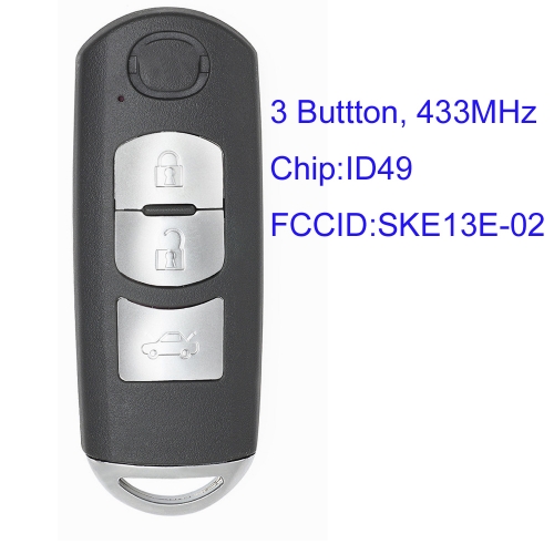 MK540005 3 Button 433MHz id49 Chip Smart Key SKE13E-02 for Mazda 2018 Atenza Auto Car Key Remote