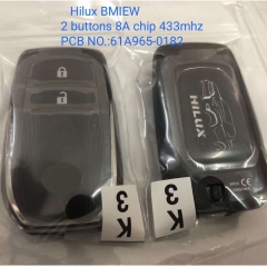 MK190218 2 Button 433mhz Smart Key for T-oyota Hilux BM1EW 8A Chip PCB NO:61A965-0182 Keyless Go