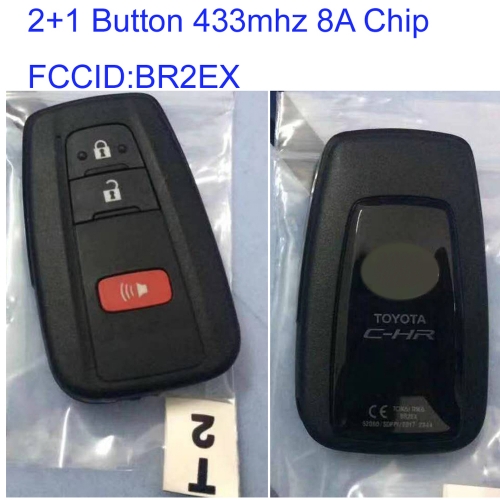MK190225 Original 2+1 Button 433mhz Smart Key for C-HR CHR BR2EX 8A Chip Keyless Go