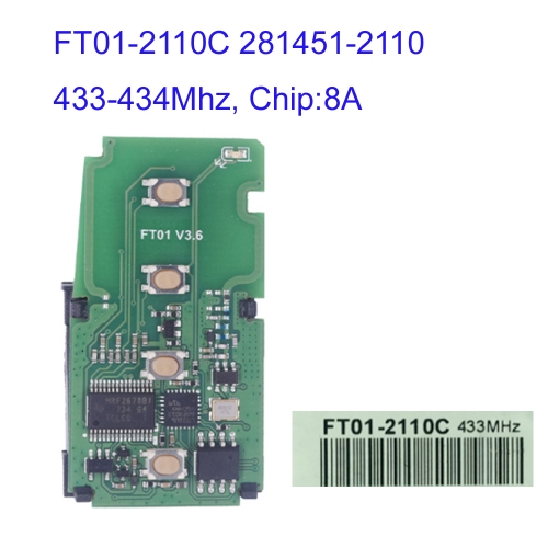 MK490058 433-434Mhz FT01-2110C 281451-2110  Lonsdor Smart Key PCB For T-oyota T-oyota Lexus PCB Board 8A Chip