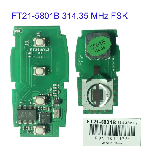 MK450016  FT21-5801B 314.35Mhz FSK Circuit for Subaru smart key PCB Board