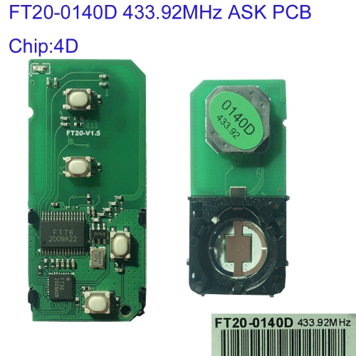MK490063 433.92MHz ASK FT20-0140D Lonsdor  Smart Key PCB For T-oyota PCB 89904-30323 89904-60210 89904-60220
