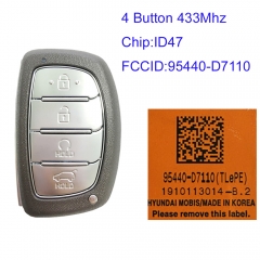 MK140159 4 Button 433MHz Smart Key Smart Card for H-yundai Tucson 2019-2020 95440-D7110 ID47 Chip Keyless Go