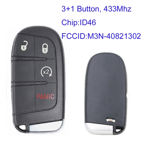 MK300065 3+1 Button 433mhz Smart Key for Jeep Dodge C-hrysler Fait Auto Car Key Remote FCC: M3N-40821302 With ID46 Chip