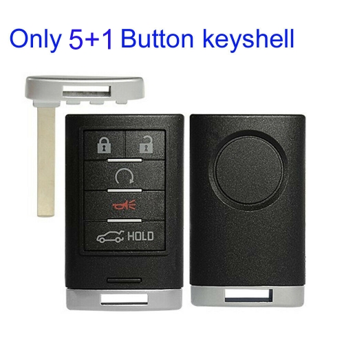 FS340019 5+1 Button Smart Key Remote Key Shell Case Cover for C-adillac 2010-2015 SRX 13-14 ATS XTS Auto Car Key Shell Replacement with Blade