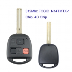 MK490073 3+1 Button 312MHZ Head Key Remote for Lexus  RX300 1999 2000 2001 2002 2003  N14TMTX-1 Auto Car Key Fob With 4C Chip