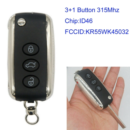 MK520003 3+1 Button Car Key Smart Key 315mhz for B-entley Continental GT GTC Flying Spur 2006-2016 Proximity Flip Key ID46 Chip KR55WK45032