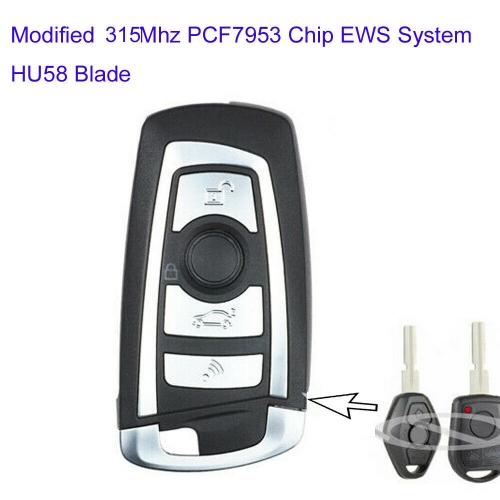 MK110113 315MHz EWS System Upgraded Remote Key Fob for BMW 3 5 7 Series X3 X5 1999-2005 - EWS ID44 Chip