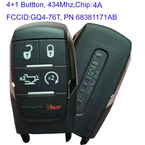 MK310056 Original 4+1 Button 434Mhz Smart Remote Key for DODGE Ram Pickup 2500 GQ4-76T FCCID GQ4-76T, PN 68381171AB  4A Chip