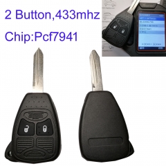 MK300074 2 Button 433mhz Head Key Remote Key for Jeep Doddge C-hrysler id46 PCF7941 Chip Auto Car Key Fob P/N 04589318AC