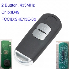 MK540057 2 Button 433MHz id49 Chip Smart Key Remote for Mazda SKE13E-02