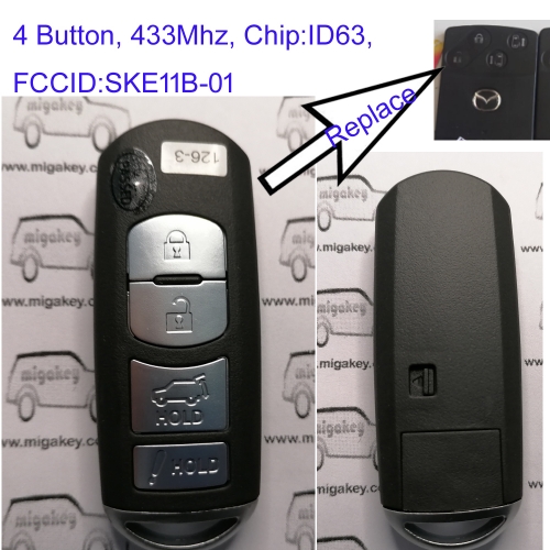 MK540061 4Button 434mhz Smart key for Mazda CX8 Keyless Go id63 Chip SKE11B-04