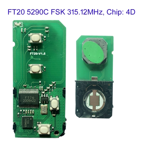 MK490079 315.12MHz FSK FT20 5290C FT20 -5290C Lonsdor Smart Key PCB For T-oyota T-oyota Lexus PCB Board 4D Chip